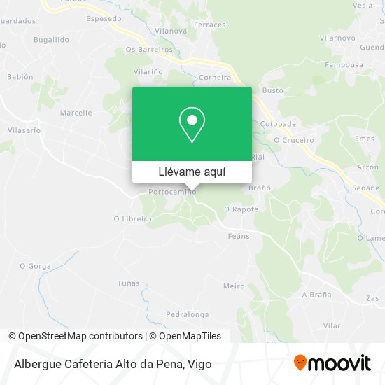 Mapa Albergue Cafetería Alto da Pena