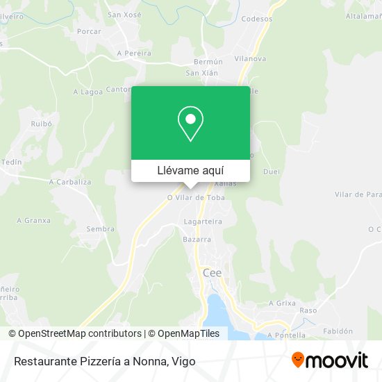 Mapa Restaurante Pizzería a Nonna