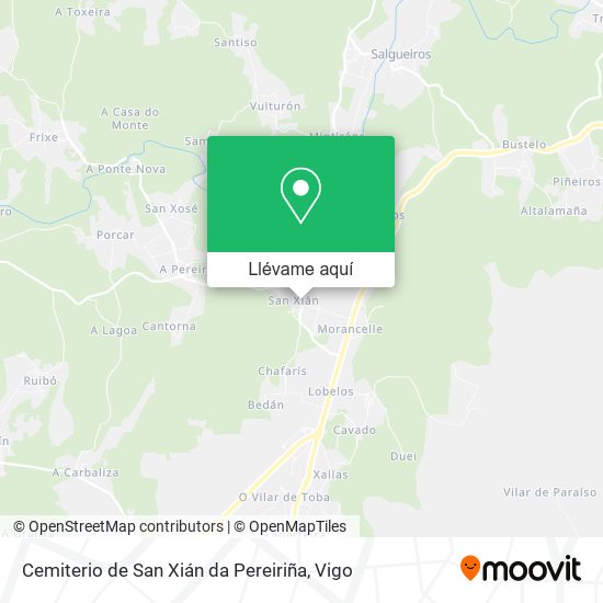 Mapa Cemiterio de San Xián da Pereiriña