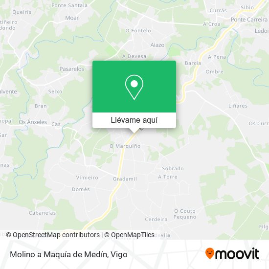 Mapa Molino a Maquía de Medín