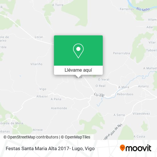 Mapa Festas Santa Maria Alta 2017- Lugo