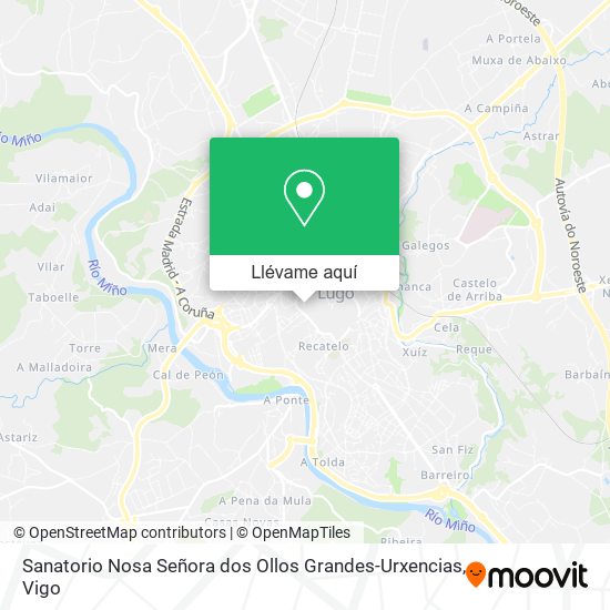 Mapa Sanatorio Nosa Señora dos Ollos Grandes-Urxencias