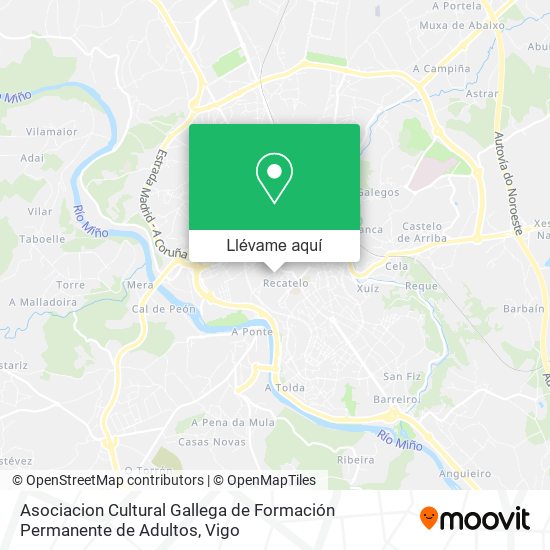 Mapa Asociacion Cultural Gallega de Formación Permanente de Adultos