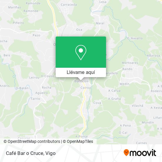 Mapa Café Bar o Cruce