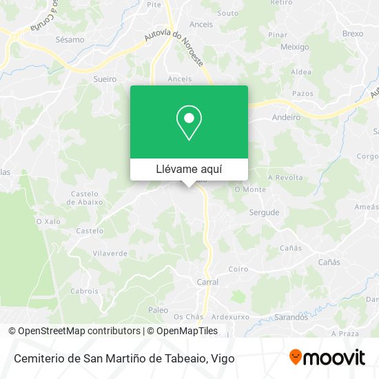 Mapa Cemiterio de San Martiño de Tabeaio