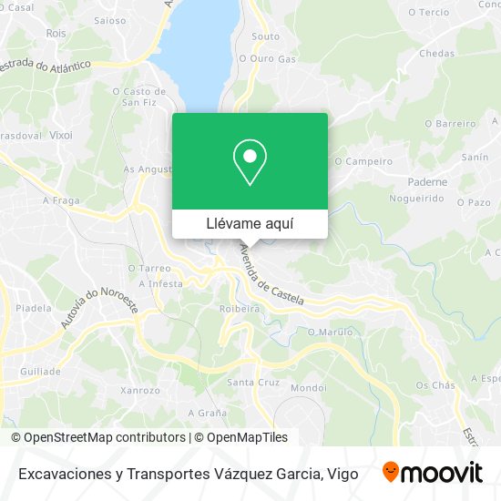 Mapa Excavaciones y Transportes Vázquez Garcia