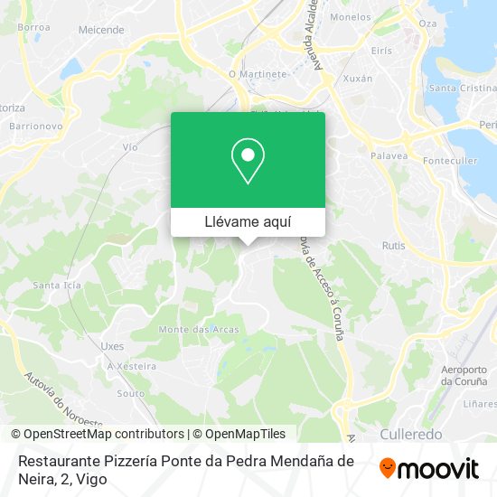 Mapa Restaurante Pizzería Ponte da Pedra Mendaña de Neira, 2