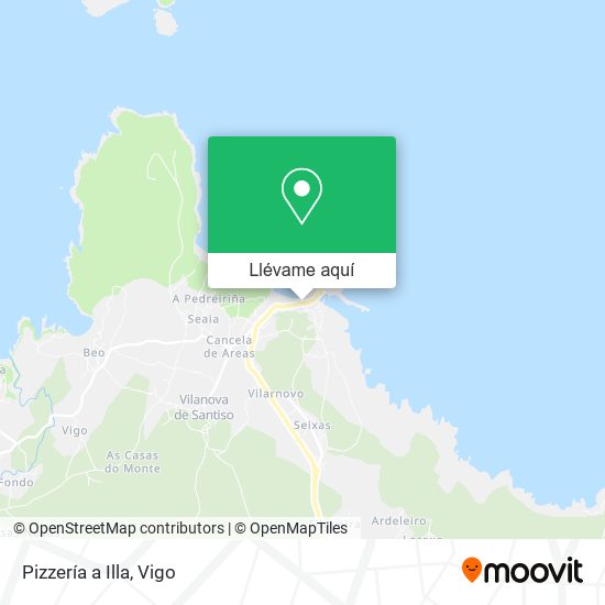 Mapa Pizzería a Illa