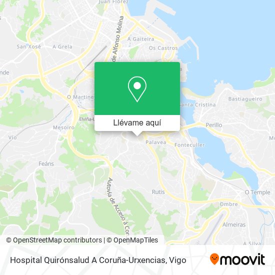 Mapa Hospital Quirónsalud A Coruña-Urxencias