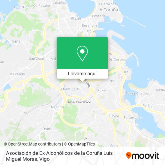 Mapa Asociación de Ex-Alcohólicos de la Coruña Luis Miguel Moras