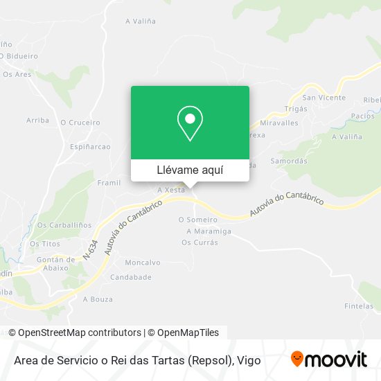 Mapa Area de Servicio o Rei das Tartas (Repsol)