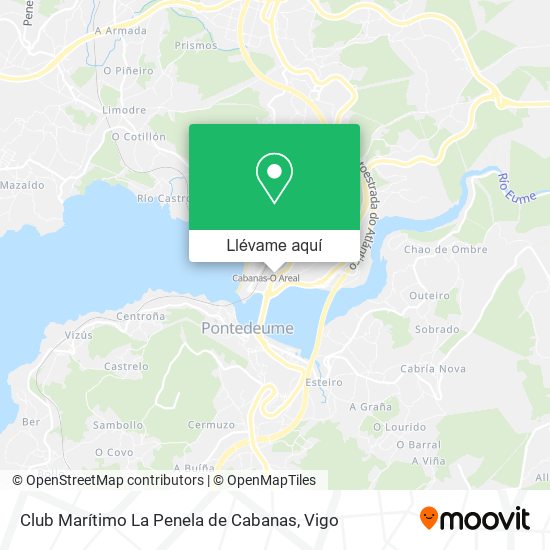 Mapa Club Marítimo La Penela de Cabanas