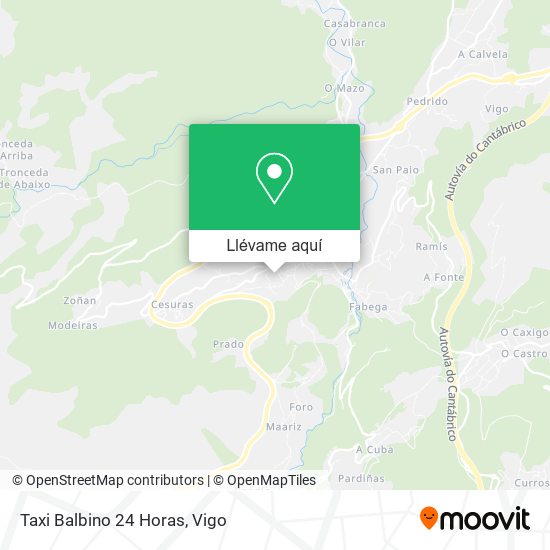 Mapa Taxi Balbino 24 Horas