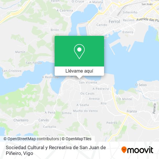 Mapa Sociedad Cultural y Recreativa de San Juan de Piñeiro