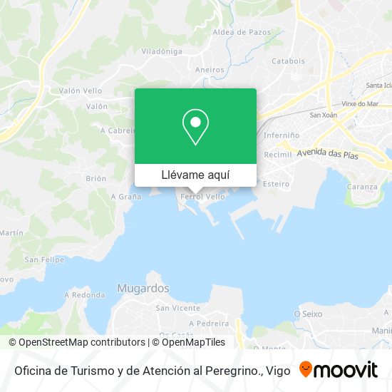 Mapa Oficina de Turismo y de Atención al Peregrino.