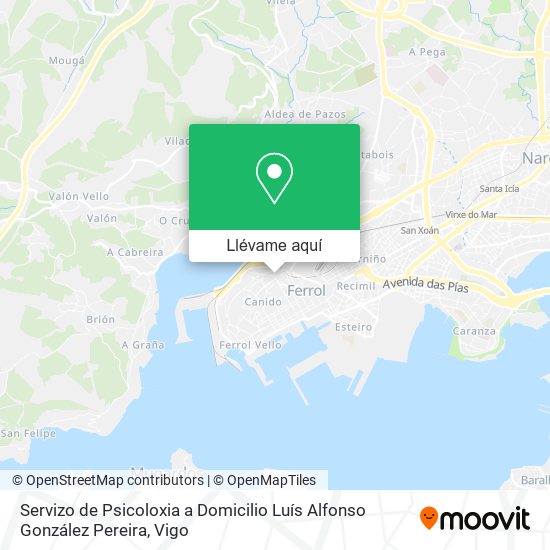 Mapa Servizo de Psicoloxia a Domicilio Luís Alfonso González Pereira
