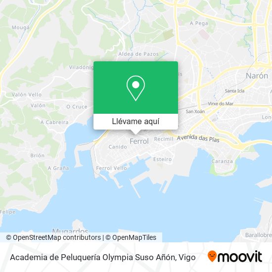 Mapa Academia de Peluquería Olympia Suso Añón