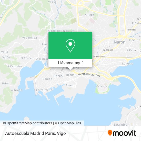 Mapa Autoescuela Madrid París