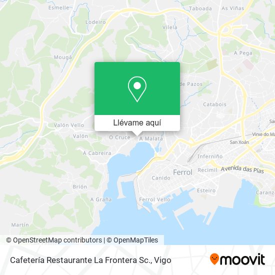 Mapa Cafetería Restaurante La Frontera Sc.