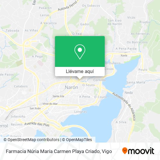 Mapa Farmacia Núria María Carmen Playa Criado