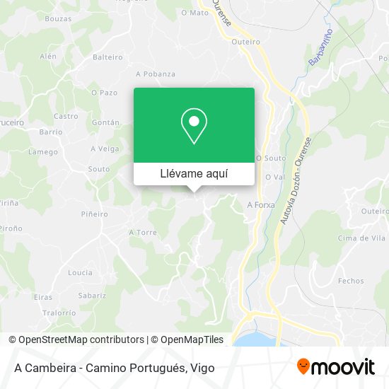 Mapa A Cambeira - Camino Portugués