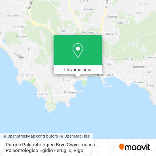 Mapa Parque Paleontológico Bryn Gwyn, museo Paleontológico Egidio Feruglio