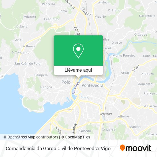 Mapa Comandancia da Garda Civil de Pontevedra