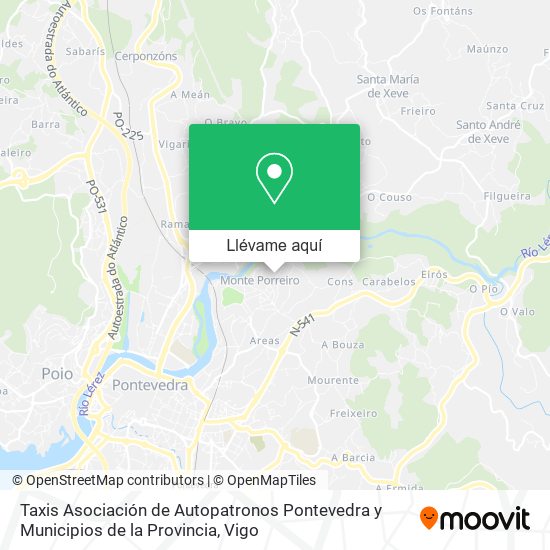 Mapa Taxis Asociación de Autopatronos Pontevedra y Municipios de la Provincia