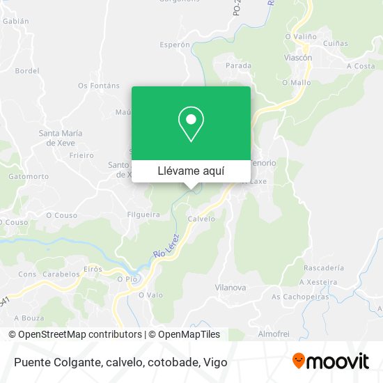 Mapa Puente Colgante, calvelo, cotobade