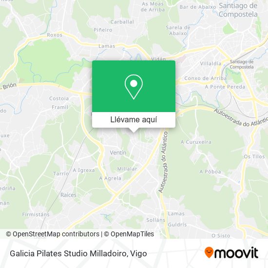 Mapa Galicia Pilates Studio Milladoiro