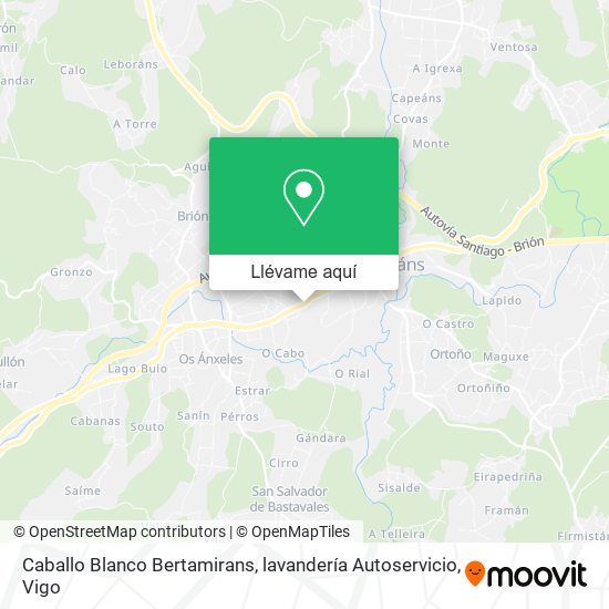 Mapa Caballo Blanco Bertamirans, lavandería Autoservicio
