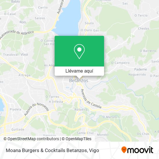 Mapa Moana Burgers & Cocktails Betanzos