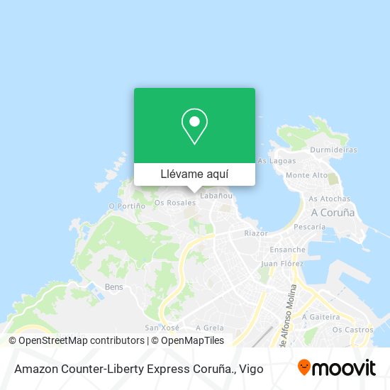 Mapa Amazon Counter-Liberty Express Coruña.