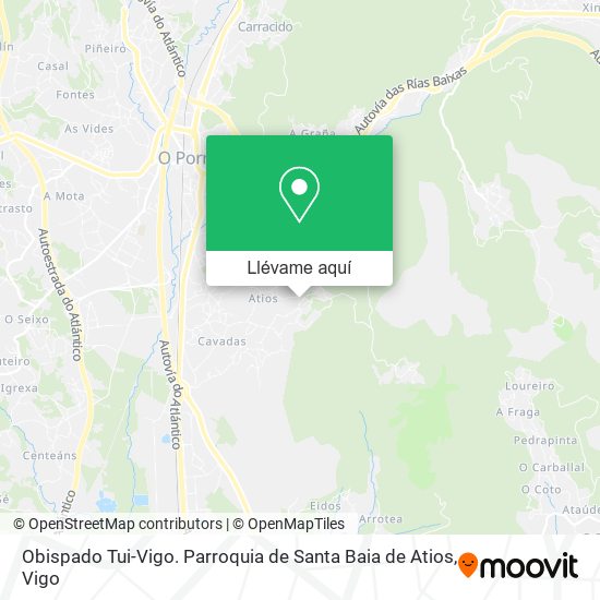 Mapa Obispado Tui-Vigo. Parroquia de Santa Baia de Atios