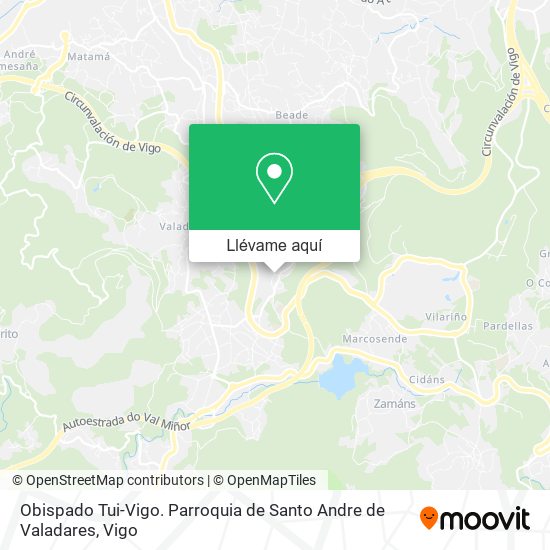 Mapa Obispado Tui-Vigo. Parroquia de Santo Andre de Valadares
