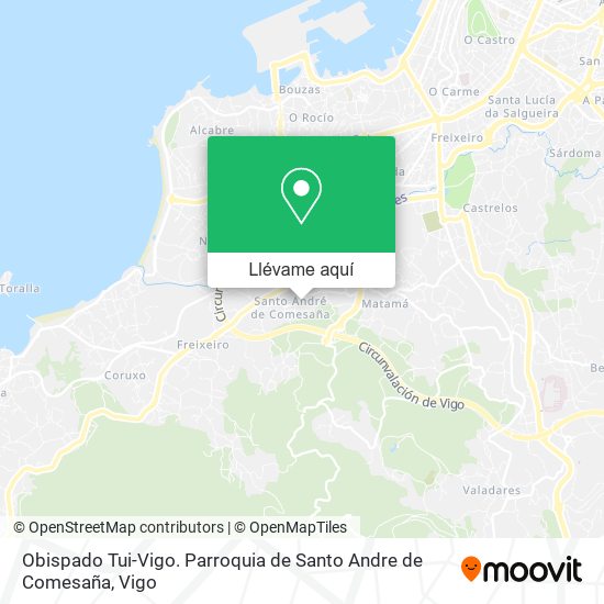 Mapa Obispado Tui-Vigo. Parroquia de Santo Andre de Comesaña
