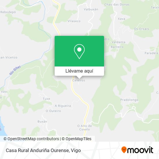 Mapa Casa Rural Anduriña Ourense