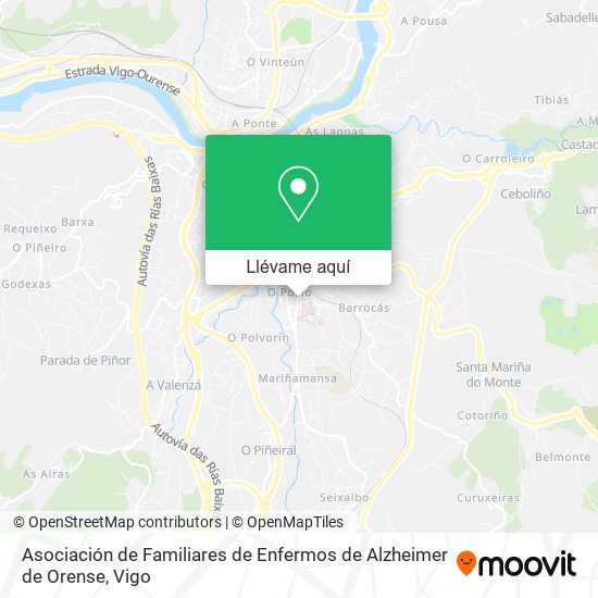 Mapa Asociación de Familiares de Enfermos de Alzheimer de Orense