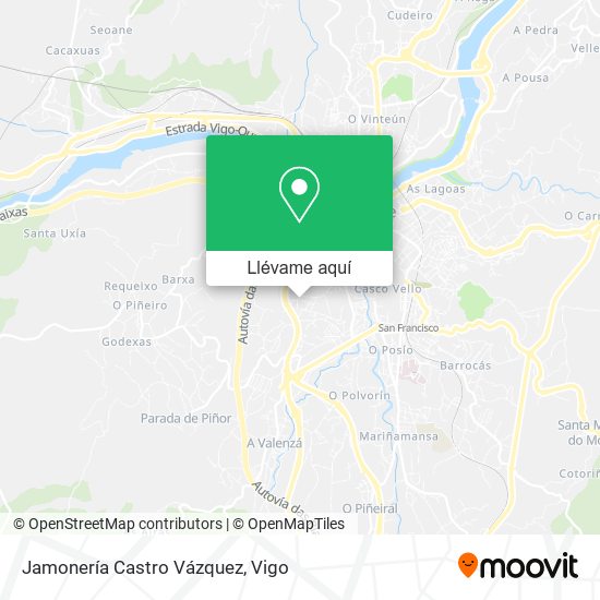 Mapa Jamonería Castro Vázquez