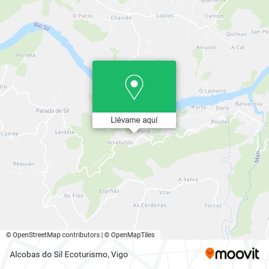 Mapa Alcobas do Sil Ecoturismo