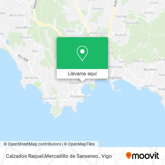 Mapa Calzados Raquel,Mercadillo de Sanxenxo.