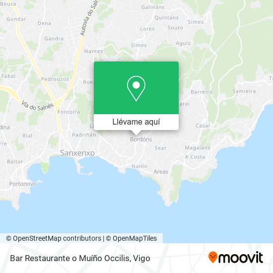 Mapa Bar Restaurante o Muíño Occilis
