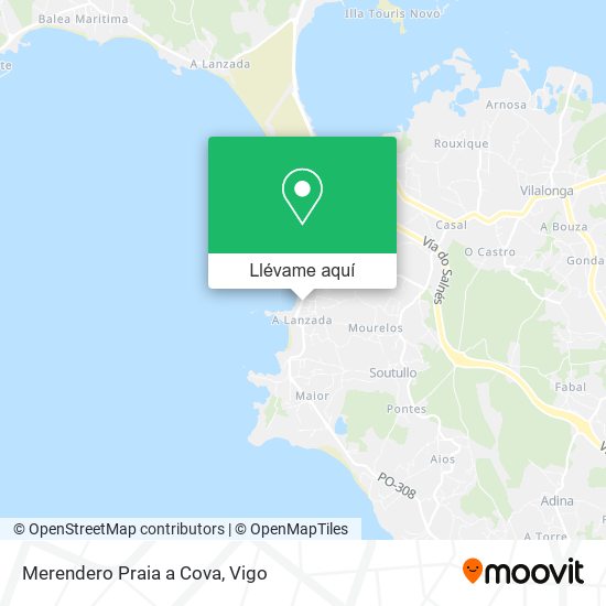 Mapa Merendero Praia a Cova