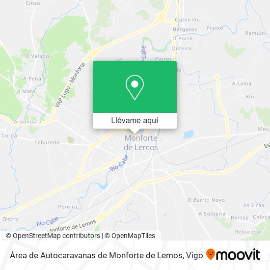 Mapa Área de Autocaravanas de Monforte de Lemos