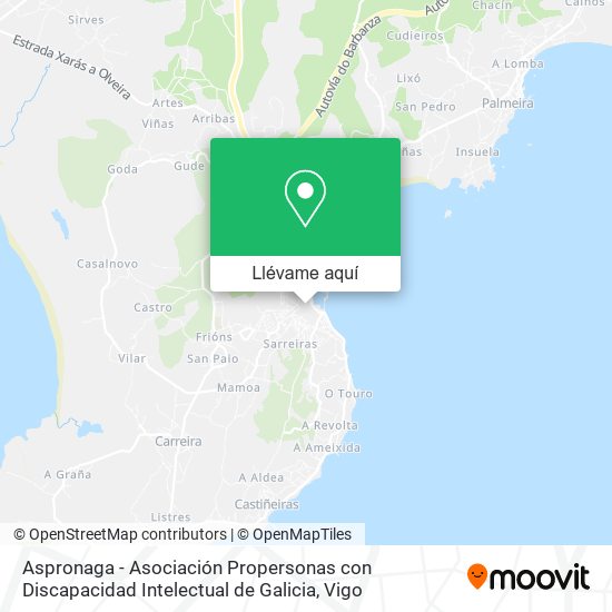 Mapa Aspronaga - Asociación Propersonas con Discapacidad Intelectual de Galicia