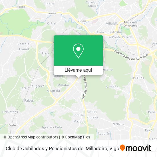 Mapa Club de Jubilados y Pensionistas del Milladoiro