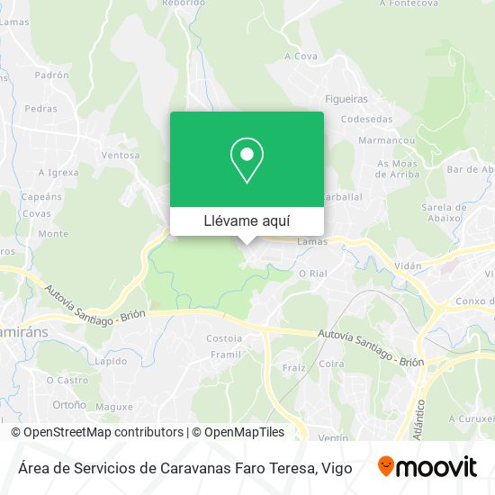 Mapa Área de Servicios de Caravanas Faro Teresa