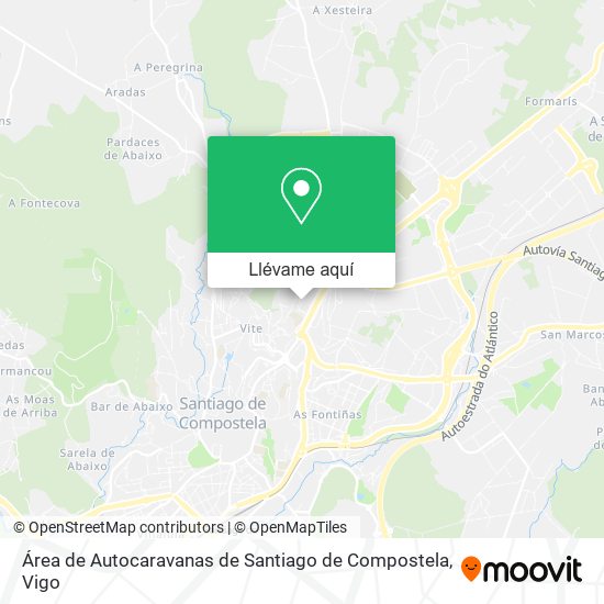 Mapa Área de Autocaravanas de Santiago de Compostela