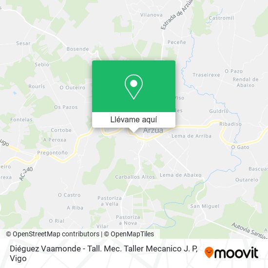 Mapa Diéguez Vaamonde - Tall. Mec. Taller Mecanico J. P