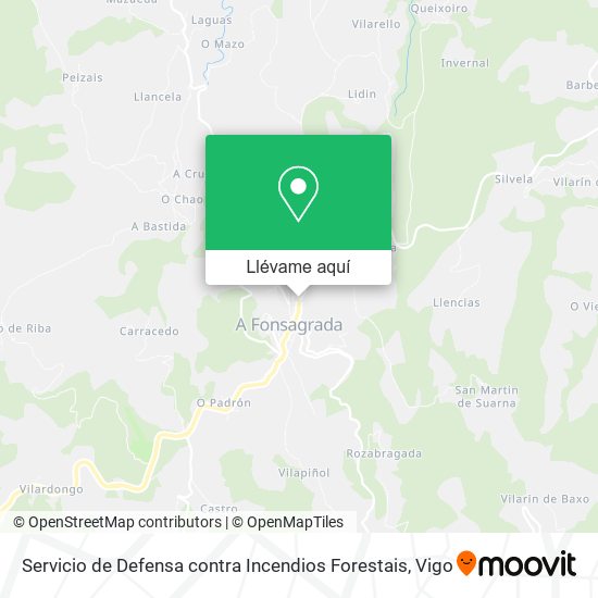 Mapa Servicio de Defensa contra Incendios Forestais